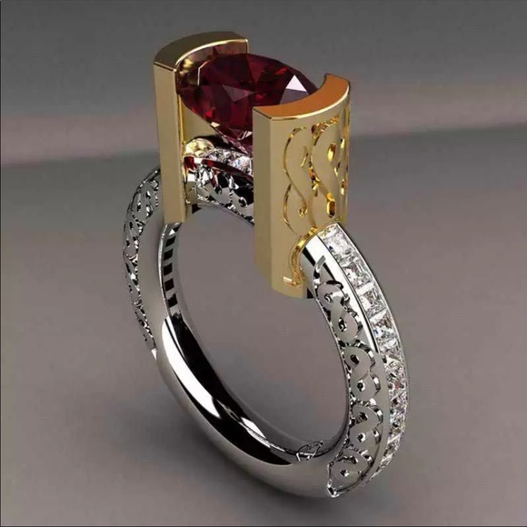 Luxury 925 Sterling Silver Beautiful Ruby Ring - Picture 2 of 4